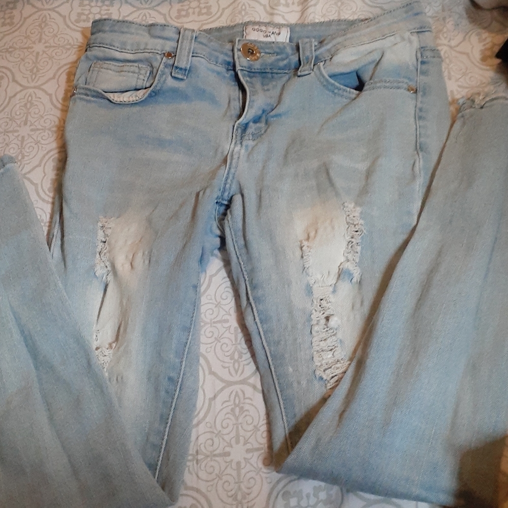 Light wash ripped jeans